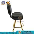 Upholstered Leather Casino Gaming Chairs Tall Stainless Steel Backrest Adjustable Round Base