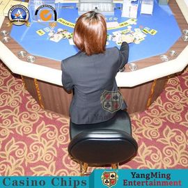 Buy Upholstered Leather Casino Gaming Chairs Tall Stainless Steel Backrest Adjustable Round Base online manufacture