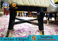 Oak Wood Custom Gambling Poker Table Chair / Stainless Steel Metal Pulley Leather Hotel Chair
