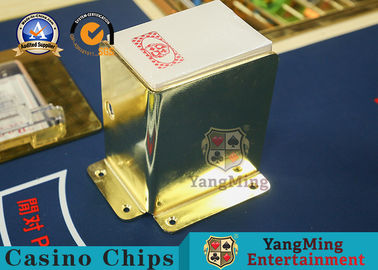 Buy Baccarat Poker Table Accessories Gold Color Stainless Steel Customized 8 Deck Playing Cards Stand Discard Holder online manufacture