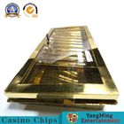 Metal Golden Cash Casino Chip Tray Baccarat Titanium Yellow Bright Metal 7 Rows Chips Float Single Lock