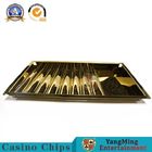 Metal Golden Cash Casino Chip Tray Baccarat Titanium Yellow Bright Metal 7 Rows Chips Float Single Lock