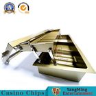 15 Rows Gold Yellow Color Metal Chips Carrier Double Layer Gambling Table Nylon Round Chips Set Float