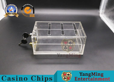 Buy Full Transparent 8 Decks Playing Cards Holder For VIP Club Cards Games With Lock Discard Box online manufacture