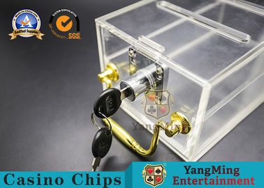 Buy 745g Casino Game Accessories Full Clear Handle Acrylic Thickness Locking Discard Box online manufacture