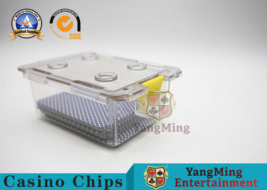 Buy Push - Pull Plastic 2 Deck Poker Discard Holder / Casino Playing Cards Carrier With Security Lock online manufacture