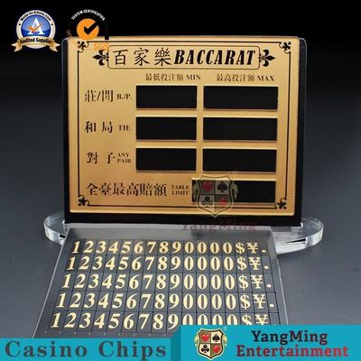 Buy Golden Transparent Acrylic Baccarat Poker Entertainment Board Game Limited Red Card Texas Chip Table Manual Digital Sign online manufacture