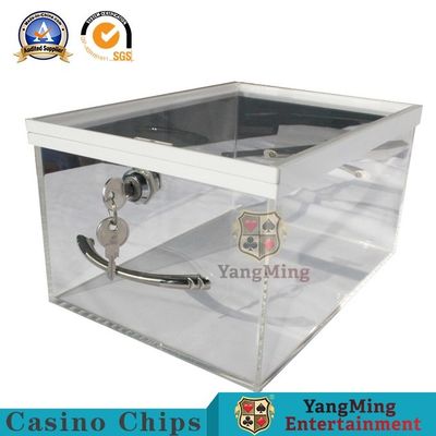 Transparent Acrylic Casino Game Accessories With Lock Drawer