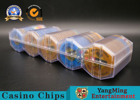 Poker Club Custom Diamond Frosted Chip Case 100 Pieces Of 45mm Combination Chip Holder With Lid Entertainment Board