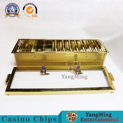 Buy Titanium Golden Yellow Stainless Steel Metal Double-Layer Double-Locking Chip Tray High-End Poker Club Game Table Custom online manufacture