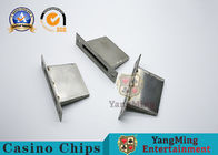 Card Poker Table Stainless Steel Cash Box With Metal Coin Slot Gold Silver