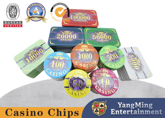 3 Layer Acrylic Shell Pattern Design Bronzing Ceramic  Clay Casino Chips