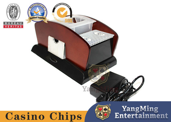 Dual Purpose Gambing Universal Poker Shuffler Machine Wood Colored 2 Deck Playing Cards