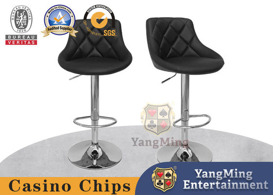 Buy Black Leather Rotating Steel Chassis Casino Poker Dealer Chairs Comfortable online manufacture
