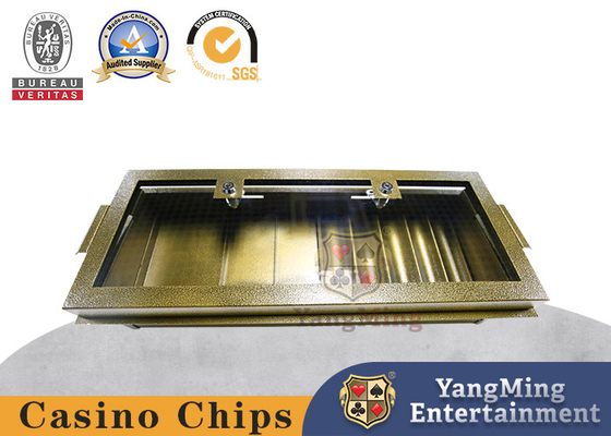 8 Row Combination Single Layer Metal Iron Poker Chip Tray With Lock