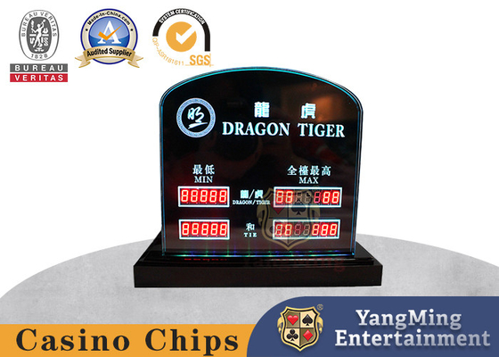 Engraved Fonts Niu Niu Dragon Tiger Poker Chip Display Case LED