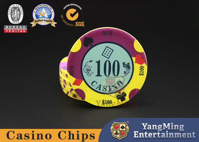 Jakość Texas Club Casino Style Pokerowe żetony zapobiegające podrabianiu ceramicznych żetonów fabryka