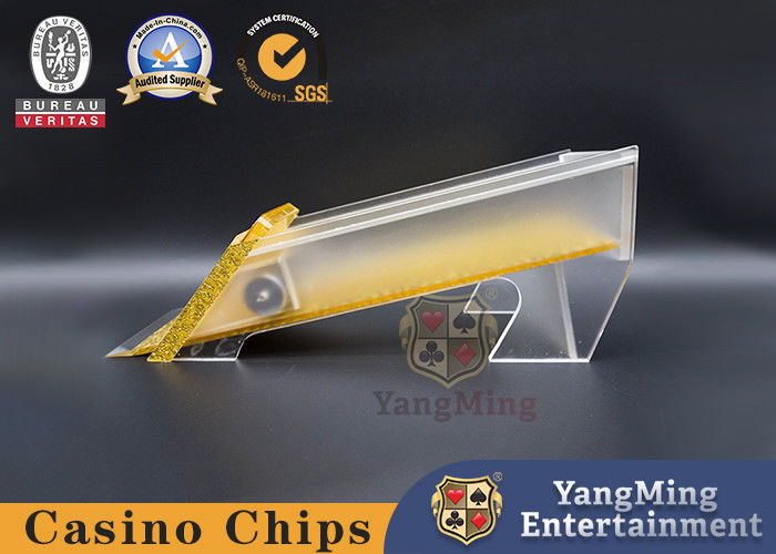 Qualidade Negociante da tabela do casino do pôquer da plataforma de Texas Poker Baccarat Polished Gold 8 da sapata do negociante do cartão feito sob encomenda fábrica