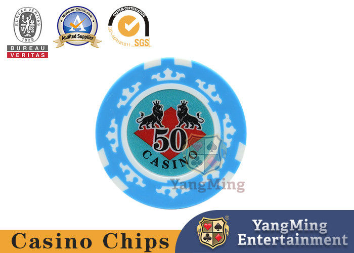 الجودة ABS 11.5g Professional Baccarat Texas Poker Chip Set أصفر أخضر أحمر اللون مصنع