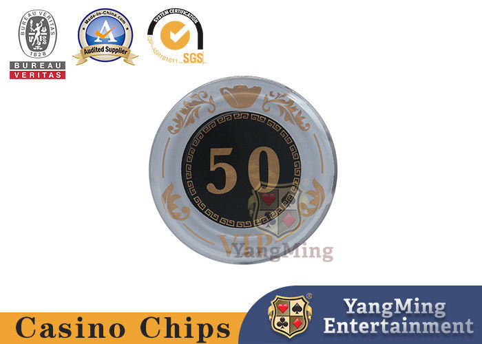 الجودة مجموعة من 760 قطعة من رقائق باكارات للعبة البوكر مع طباعة شاشة كريستال أكريليك UV مارك مصنع