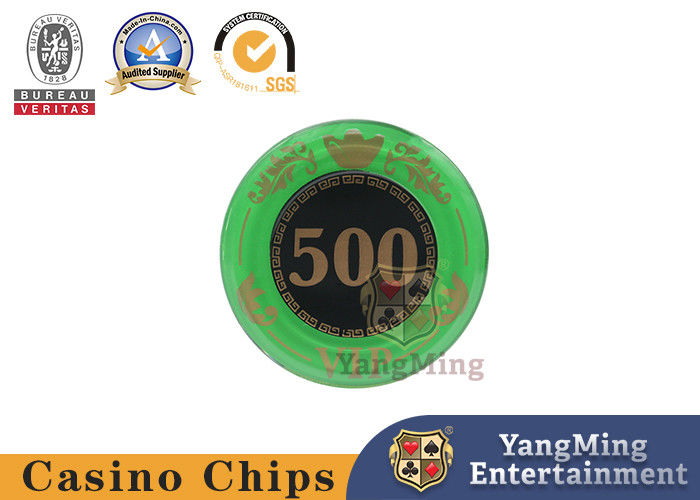 الجودة مجموعة من 760 قطعة من رقائق باكارات للعبة البوكر مع طباعة شاشة كريستال أكريليك UV مارك مصنع