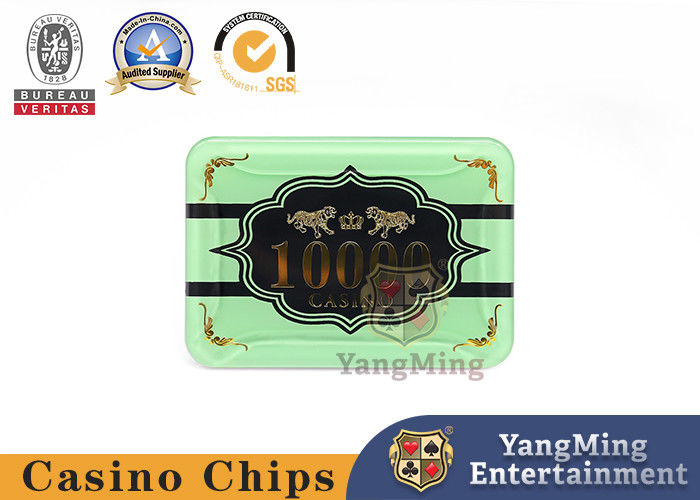 Kualitas 40mm Kustom Chip Poker Set Meja Kasino Baccarat Dragon Tiger Kristal Akrilik Berlapis Emas pabrik
