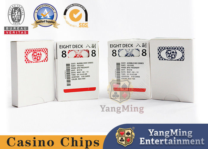 Qualità Carte professionali della mazza del casinò su misura fabbrica originale nel punto doppio rosso e blu di colore disponibile per personalizzazione fabbrica