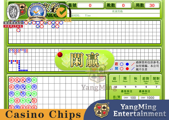 Qualità Esposizione cinese ed inglese del baccarat della lista dei passeggeri di sistema del software del casinò del poker della Tabella dei giochi fabbrica