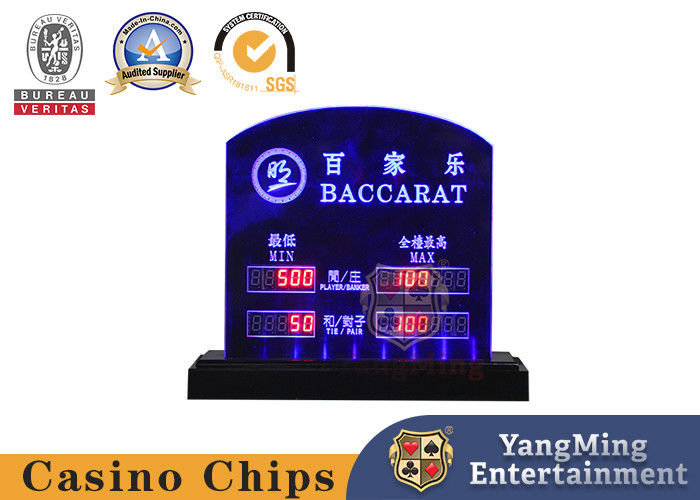 Qualità Tabella elettronica trasparente Bet Card del gioco del poker del baccarat del cartellino rosso degli accessori LED del gioco del casinò fabbrica