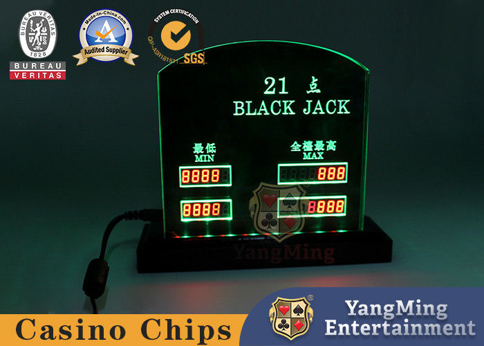 Kalite Elektronik Black Jack Poker Masası Bahis Limiti Burcu Akrilik LED Renkli Işık Ekranı fabrika