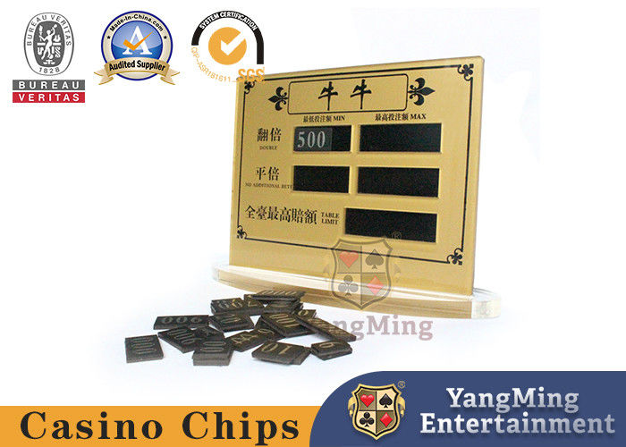 Kwaliteit Van het de Lijstteken van Acrylique NiuNiu van het contactdoosontwerp de Spelen die van de het Casinopook Grensteken wedden fabriek