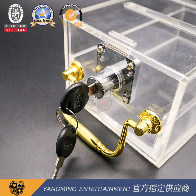 Chất lượng Hộp đựng thẻ thải acrylic Baccarat hoàn toàn trong suốt có khóa 8 cặp hộp cắt bài poker nhà máy