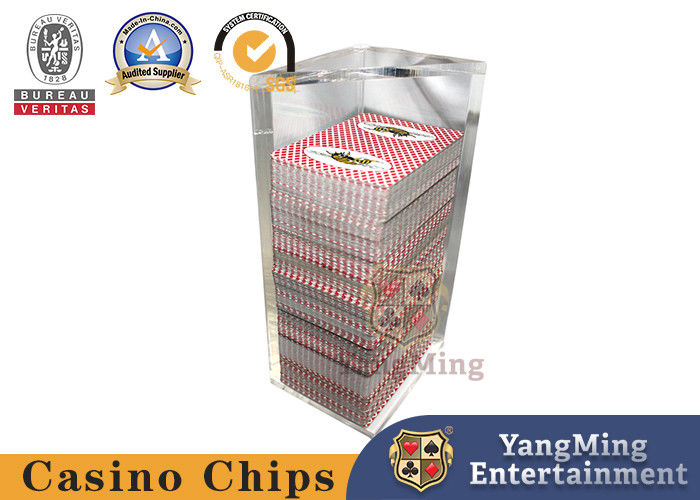 Chất lượng Bộ ba góc minh bạch Acrylic Thẻ rác Black Jack Poker Bàn Deck Thẻ Box nhà máy