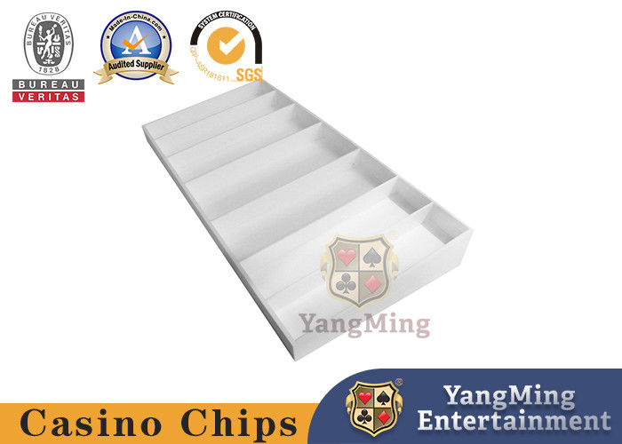 Quality Baccarat White Plastic Plate Casino Poker Table Game Acrylic Chip Coin Box factory