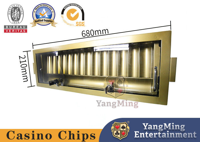 Qualità Telaio di chip di poker in metallo elettroplata, doppio strato di serratura 14 griglia, chip di baccarat galleggiante fabbrica