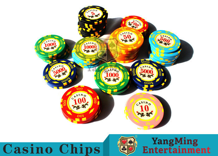 Kualitas 11.8g Texas Holdem Metal Casino Poker Chips Bentuk Bulat Dengan Diameter 40mm pabrik