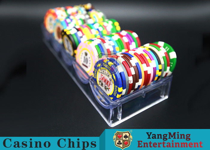 100pcs 40mm Round Shape Chips 3.3mm Chips Float Light Casino Chip Tray