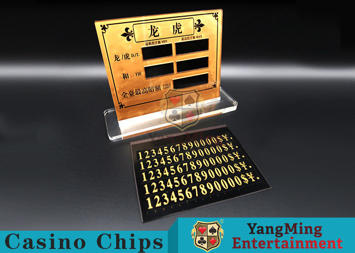Quality Casino Dragon And Tiger High-Grade Pure Copper Entertainment Bet Card Table Limit Sign factory