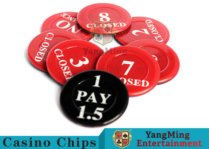 Red / Black  Anti - Fade Casino Game Accessories 40 Mm Plastic Insurance Code Set
