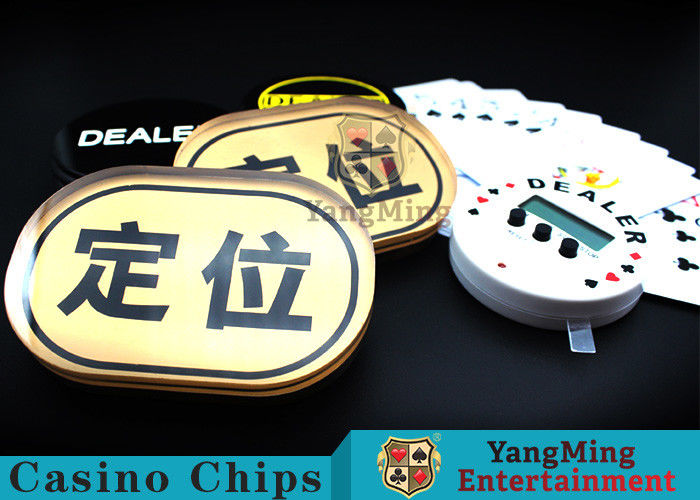 Waterproof Gold Silk Screen Baccarat Markers Oval Shape For Casino Poker Games