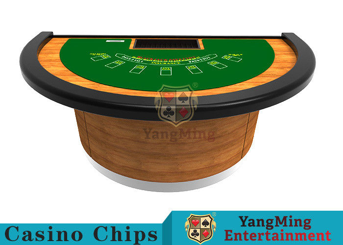 Half - Moon Shape Structure Poker Card Table With Difficult Deformation Runway