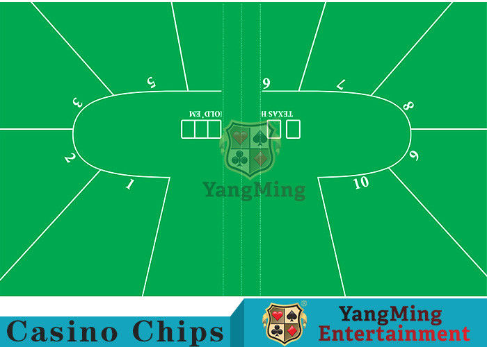 Texas Holdem Standard Casino Table Layout Green With 100% Polyester Fabric