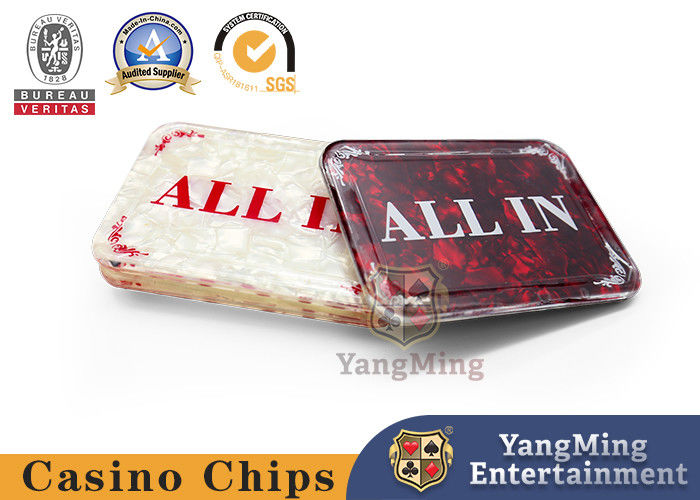 Kalite Yepyeni Akrilik Kare ALL IN konumlandırma kartı Texas Hold'Em Oyun Masası Tam Bahis Tasarımı fabrika