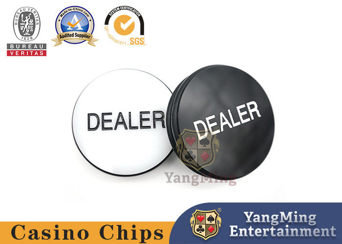 Calidad Negro y Blanco Texas DEALER Plástico ABS Doble Carved Jugar a la Mesa de Póquer fábrica