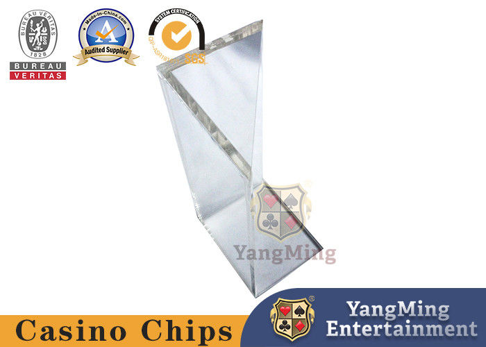 คุณภาพ สามเหลี่ยมอะคริลิคใส Waste Card Rack สีดำแจ็คโป๊กเกอร์เกมตารางการ์ดกล่อง โรงงาน