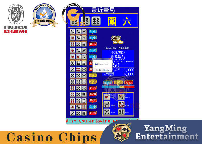 Jakość Międzynarodowe kasyno Universal Dice System wyświetlone w języku chińskim i angielskim fabryka