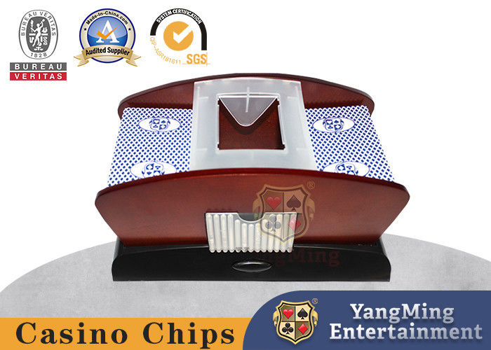 Quality Wood-Colored 2 Deck Of Playing Cards Dual-Purpose Gambing Universal Poker Shuffler factory