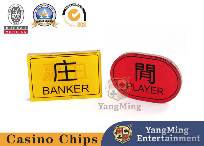 Qualità Tavola di scommesse acrilica di cristallo Baccarat Casinò Gioco da tavolo Giallo rosso Giallo giocatore banchiere fabbrica