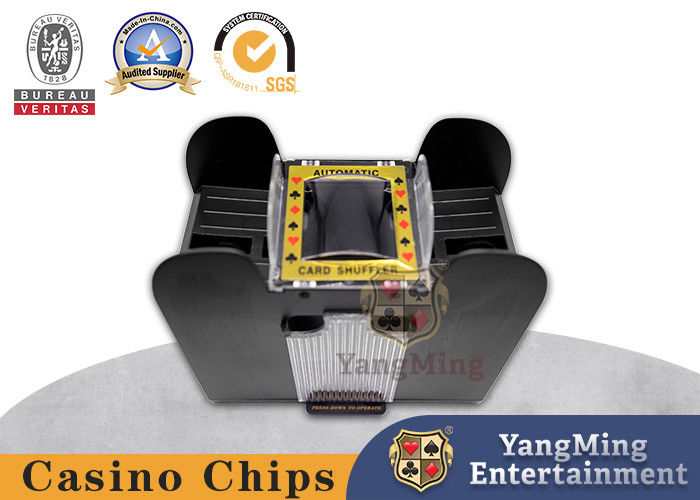 Quality Baccarat Texas Poker Shuffle Machine 4 Pairs Black Plastic Casino Card Shuffle Machine factory
