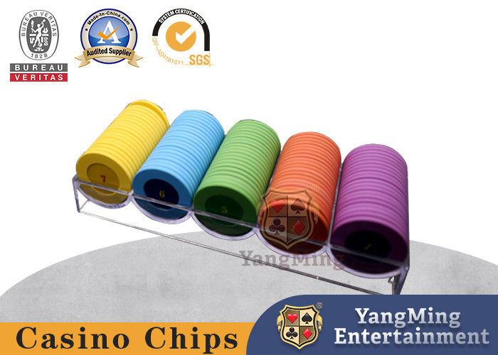 Quality Brand New 100 Pieces 40mm Fully Transparent Chip Box Acrylic Texas Hold'Em Poker Chip Box factory